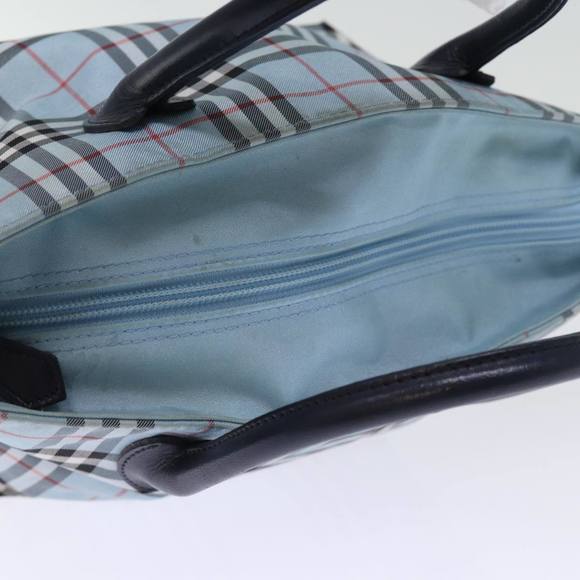 BURBERRY Nova Check Blue Label Hand Bag Nylon Blue Auth bs14211 - Picture 6 of 16